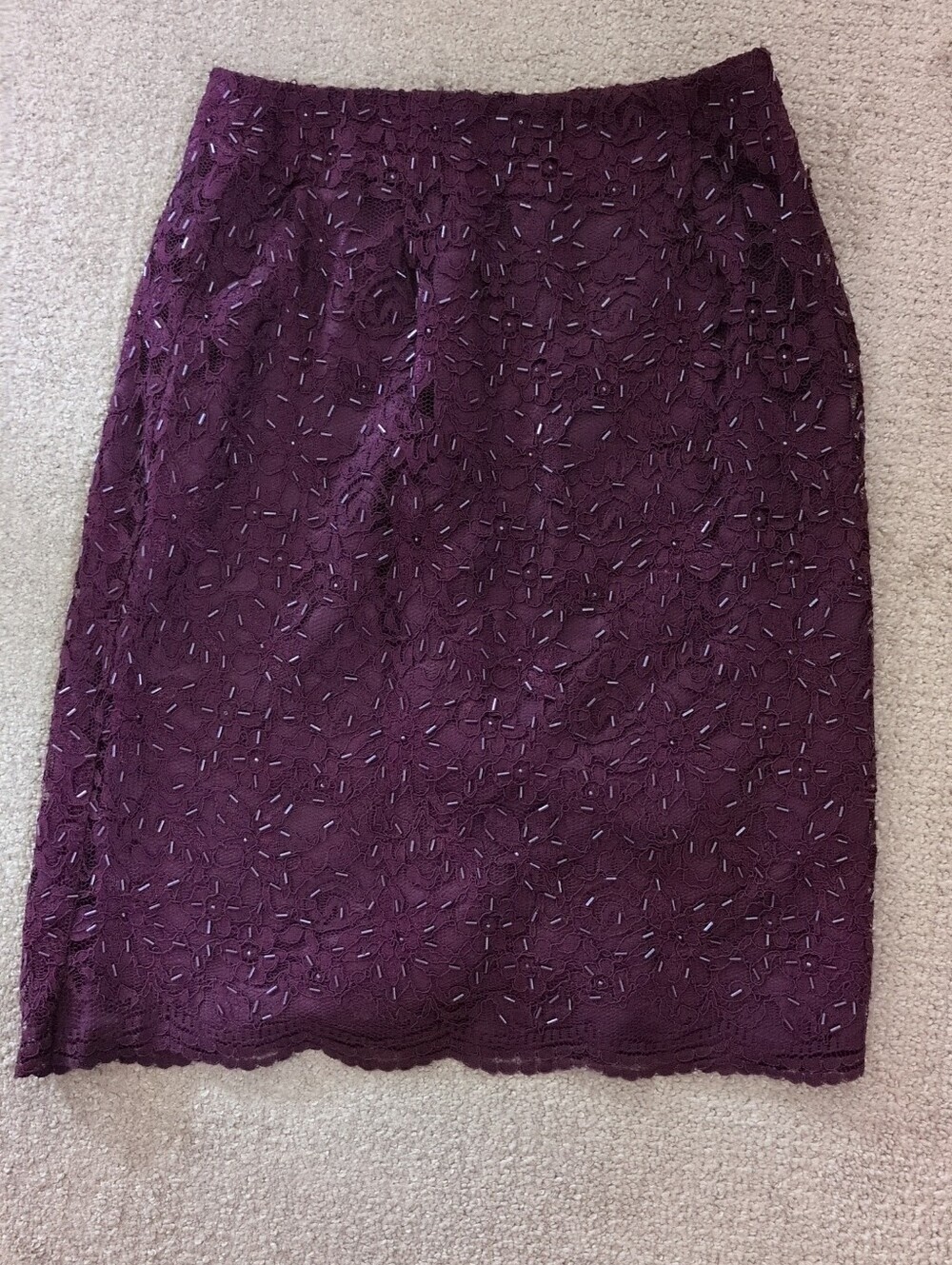 Amanda Smith Petite Eggplant Bejeweled Blazer And Matching Skirt Suit Set - Picture 3 of 9